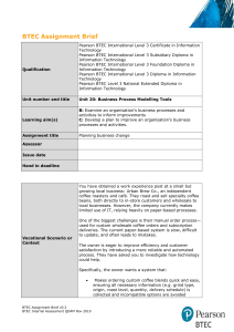 BTEC IT Assignment: Business Process Modeling & Change