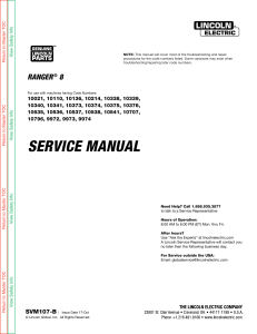 Lincoln RANGER 8 Service Manual: Troubleshooting & Repair