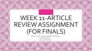 Article Review Assignment: Language Learning & Teaching