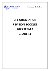 Grade 11 Life Orientation Revision Booklet 2025 Term 2