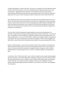 Fate vs. Free Will in Romeo and Juliet: An Analysis