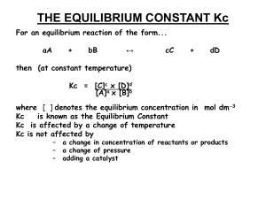 Equilibrium Constant Kc: Definition & Calculations