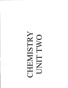 Chemistry Unit Two Study Material