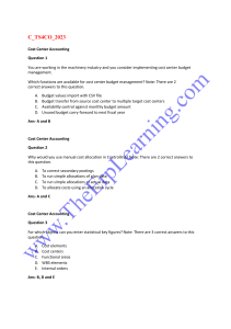 SAP S/4HANA Cost Accounting Exam Questions