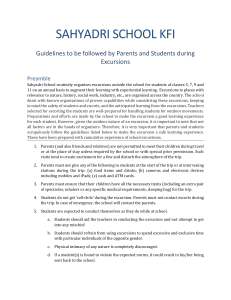 Sahyadri School Excursion Guidelines for Parents & Students