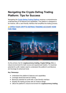Crypto Defrag Trading Platform: Tips & Strategies