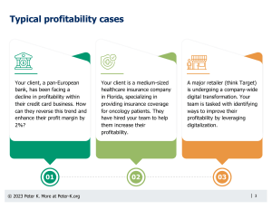 Profitability Cases: Bank, Healthcare, Retail