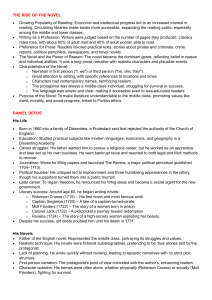 Rise of the Novel: Defoe & Robinson Crusoe Study Guide