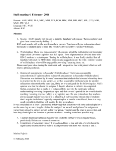 Staff Meeting Minutes - February 4, 2016