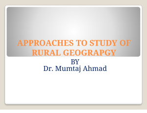 Rural Geography: Approaches to Study