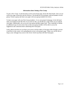 ECON 439 Public Policy Analysis: Online Peer Group Instructions