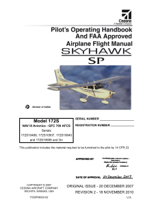 Cessna 172S NAV III GFC 700 AFCS Pilot's Operating Handbook & Flight Manual