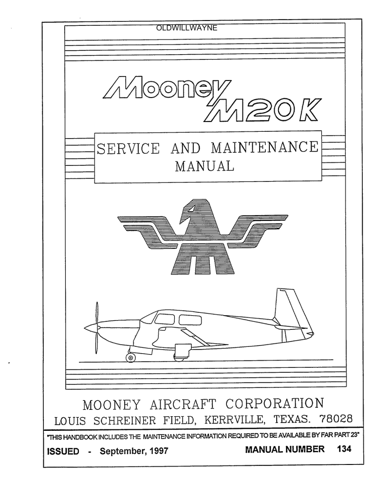 Mooney M20K Service and Maintenance Manual