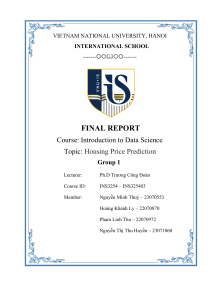 Housing Price Prediction Report - Data Science Project