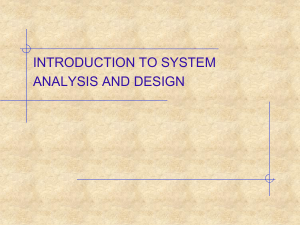 System Analysis and Design (SAD) Introduction