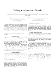 Verilog-A Memristor Models: Implementation & Simulation