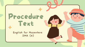 Procedure Text: English Language Guide for High School Students
