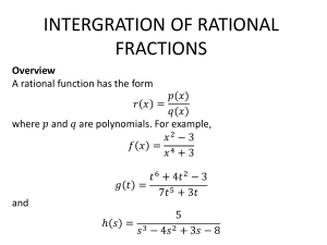 Integration of Rational Fractions: Calculus Techniques