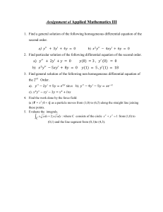 Applied Mathematics III Assignment: Differential Equations & Calculus