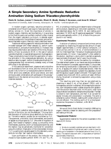 Secondary Amine Synthesis: Reductive Amination Lab Procedure