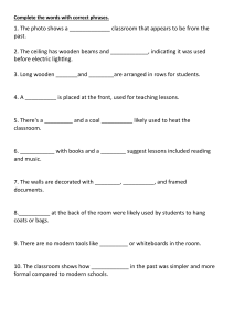 Historical Classroom Vocabulary Worksheet
