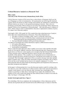 Critical Discourse Analysis: A Research Tool