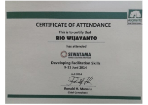 Certificate of Attendance: Developing Facilitation Skills