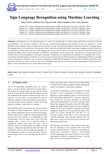 Sign Language Recognition with Machine Learning