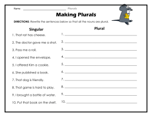 Plurals Worksheet: Grammar Practice for Kids