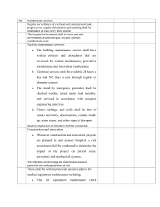 Hospital Maintenance Policies & Procedures