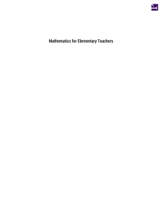Math for Elementary Teachers: Problem Solving & More