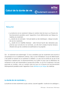 Calcul de la dur&eacute;e de vie des roulements : Formules L10 et Lnm