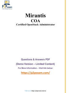 Mirantis COA Exam Q&A: OpenStack Administrator Certification