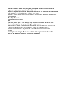 Operations Management: Suppliers, Customers, & Processes