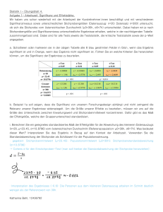 Statistik &Uuml;bung: Signifikanz, Effektst&auml;rke, Hypothesentests
