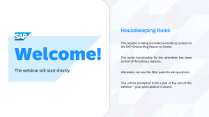 SAP Onboarding Journey: Project Readiness & Solution Capabilities