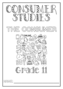 Consumer Studies: Income & Expenditure - Grade 11 Worksheet
