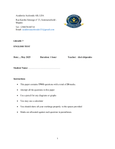 Grade 7 English Test: Direct/Indirect Speech & Comprehension