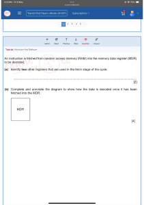 CPU Fetch Cycle Exam Question: MDR & Registers