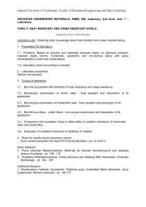 Stale Żaroodporne i Żarowytrzymałe - Instrukcja Lab