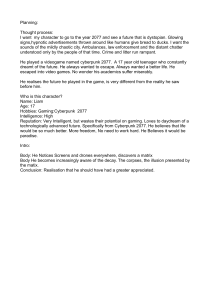 Dystopian Future Essay: Cyberpunk 2077 & Reality