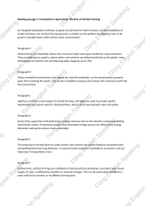 Reading Comprehension: Agriculture, Music, Urban Forestry