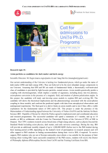 UniTO-IBS PhD Program: Dark Matter & Detector Technologies