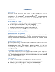 Production Engineer Training Report: Tecnogroup