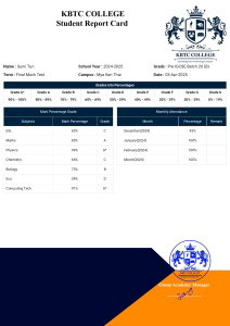 Student Report Card - Sunn Tun - Pre IGCSE
