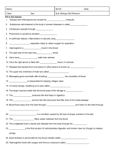Biology SA2 Revision Worksheet: Fill in the Blanks