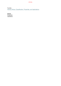 Ferrous Alloys, Metals, Polymers, Ceramics Overview