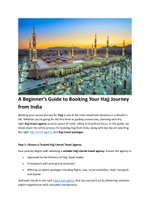 Hajj Journey Guide: Booking from India