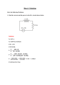 R-L & RC Circuit Solutions: Current & Power Calculations