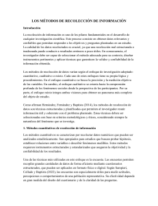 M&eacute;todos de Recolecci&oacute;n de Datos: Investigaci&oacute;n Cuantitativa
